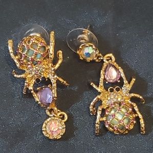 Betsey Johnson Mismatched Spider Earrings